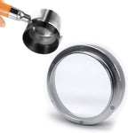 1pc Espresso Dosing Funnel 51/53/58mm Coffee Dosing Ring Aluminum Espresso Distribution Coffee Tool for Home Coffee Bar Shop College Dorm Room Apartment Essential Coffee Accessories (58mm, Silvery)