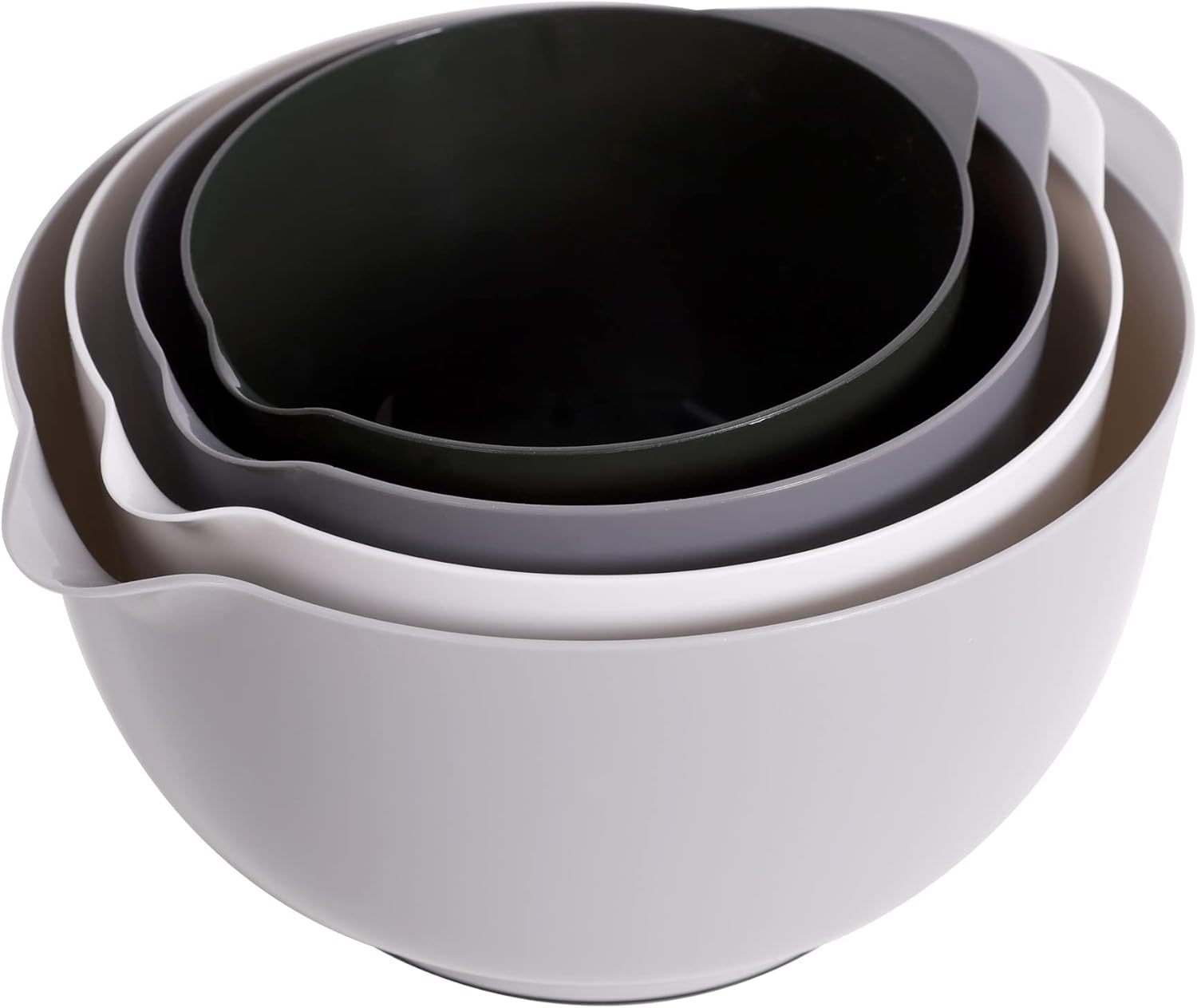 BoxedHome Classic Mixing Bowl Set, BPA Free Plastic, Microwave and Dishwasher Safe (Set of 4, Grey),3.5 quarts