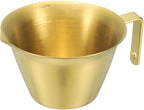 uxcell 1 Pcs Stainless Steel Espresso Cup with Handle, V-Shaped Mouth Espresso Measuring Cup with Scale for Preparing Coffee, Cocktails, 3.4OZ/100ML (Gold)