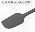 Elihome Skinny Silicone Spoonula - Non-Stick Heat Resistant Silicone Scraper Spatula for Mixing, Serving, Scraping, Stirring, and More - 11 Inch, Dark Grey