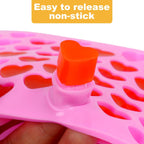 Silicone Gummy Bear Molds,4Pcs Non-stick Chocolate Candy Molds with 2 Droppers Including Mini Dinosaur, Bear Shape, Hearts and Mini Donut