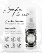 Sweet Spell Edible Cake Glitter Spray – Shimmering Magic for Cakes Decorating & Cocktails – 100% Edible, Food-Grade, Vegan, Gluten-Free (White Silver)