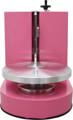 TECHTONGDA Cake Decorating Coating Machine Cream Spreading Automatic Frosting Turntable with Graduated Scraper 60-320RPM Rotating Speed for 4-12inch Cakes Pink