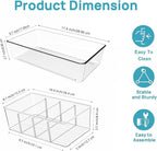 Set of 8 Clear Plastic Storage Bins, 2 kinds size Pantry Organizers for Refrigerator,Fridge,Freezer Organization and Storage,Kitchen Storage Containers for Packets, Snacks, Pouches, Spice Packets