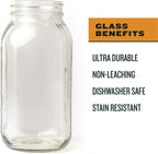 County Line Kitchen Glass Cold Brew Coffee Maker with Lid - Wide Mouth, 2 Quart (64 oz) - Heavy Duty, Leak Proof - Sun & Iced Tea Pitcher, Cold Brew Coffee, Breast Milk Storage, Water - Gray