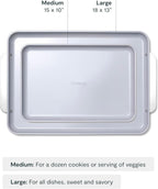 Caraway Non-Stick Ceramic Baking Sheet Duo - Naturally Slick Ceramic Coating - Non-Toxic, PTFE & PFOA Free - 18 x 13" Large & 15 x 10" Medium - Perracotta