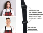 Black and Red Buffalo Plaids Bib Apron with Adjustable Neck for Men Women,Suitable for Home Kitchen Cooking Waitress Chef Grill Bistro Baking Apron