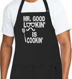 Personalized Chef Apron for Men, Custom Embroidered Design, Professional Kitchen Cooking BBQ Grilling for Dad, Decorated in USA