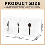 Silverware Organizer Countertop,Acrylic Small Silverware Caddy for Countertop,Knife Fork and Spoon Organizer for Kitchen Storage,Cabinet and Dining Room