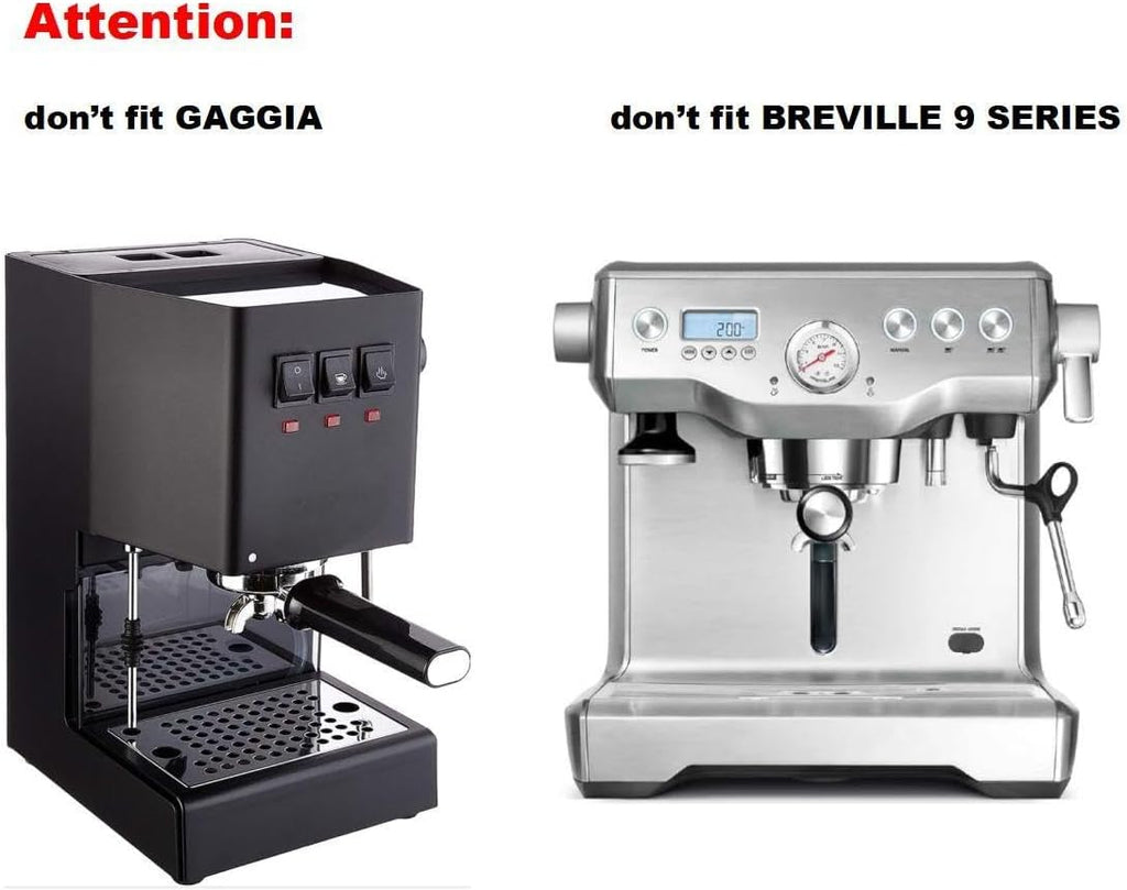 58mm 2 ears Bottomless Portafilter for E61, Flair 58, ECM, Rocket, Sanremo, Synesso, Slayer, VBM Espresso Machine Accessories Made of Stainless Steel and Solid wood