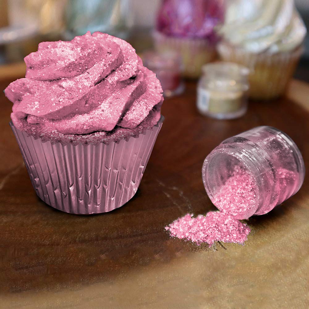 BAKELL Deep Pink Edible Glitter, 45 Grams | TINKER DUST Edible Glitter | KOSHER Certified | 100% Edible Glitter | Cakes, Cupcakes, Cake Pops, Drinks, Dessert Vegan Glitter & Dusts (45g Shaker, Deep Pink)