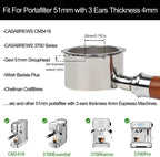 51mm Bottomless Portafilter 3 Ears with Puck Screen | Compatible with CASABREWS Espresso Machine CM5418, 3700Essential, 3700Gense (Prongs Thickness 4mm)