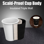 Lamosi 12 oz Disposable Coffee Cups - 120 Pack, Insulated Corrugated Paper Cups 12 oz, Kraft Ripple Wall Cups for Hot Beverage or Cold Drinks Office/Home/Party/Travel/Cafe (Black)