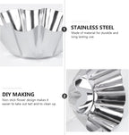 Mikinona 6pcs Stainless Steel Flower Tart Pans Non-stick Tart Muffin Cups for Baking Desserts for Cupcakes Egg Tarts and Diy Parties