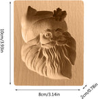 Wooden Cookie Biscuit Mold, 3D Baking Mold, Embossing Craft Decorating Baking Tool, Suitable for Halloween Thanksgiving Christmas Kitchen DIY (Xmas-B-3PCS)