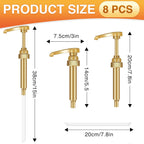 VOISEN 8pc Coffee Syrup Dispenser - 750ml/25.4oz, Great for Home & Coffee Bar Drinking Mixes, Tea, Beverages (Gold)