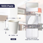 LITOPAK 1000 pack 5 oz Paper Coffee Cups, White Small Espresso Paper Coffee Cups for Office, Home, Party, and Events
