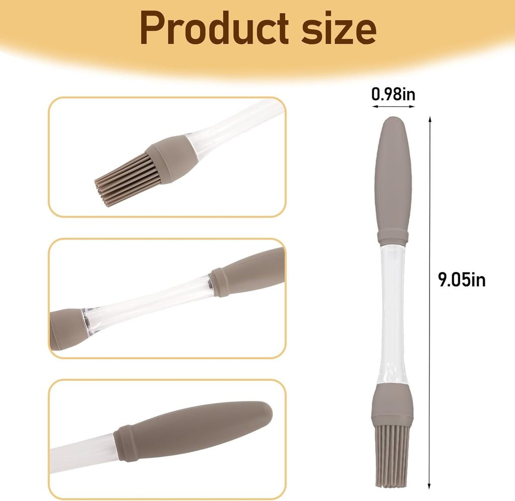 Silicone Basting Brush 4 PCS Heat Resistant Pastry Brush Spreadable Butter for Cooking Grilling Roasting Baking Bbq Grill Dishwasher Safe (Blue, Gray)