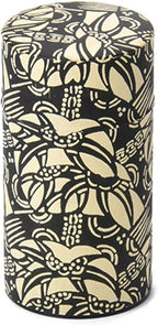 Japanese Pokkan Coffee Spice Tea Tin Canister Washi Paper Storage with Lid 7.05 oz Capacity (Han)