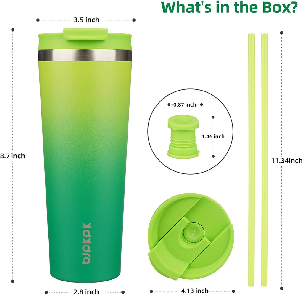 BJPKPK 26oz Tumbler With lid And Straw Stainless Steel Travel Coffee Mug Insulated Tumblers Cups,Bamboo Grove