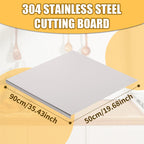 Nisorpa 304 Stainless Steel Cutting Board with Lip, Large Chopping Board for Kitchen with Rolling Pin, Cutting Boards for Chopping Meat, Vegetables, Fruits, Cheese, Bread, 35.4"Lx19.7"W