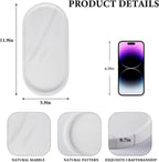 Koville 12"x6" Elegant White Marble Bathroom Tray, Natural Marble Vanity Trays for Home Decor, Stone Perfume Organizer Jewelry Dish for Dresser, Luxury Vanity Tray, Stone Storage Trays
