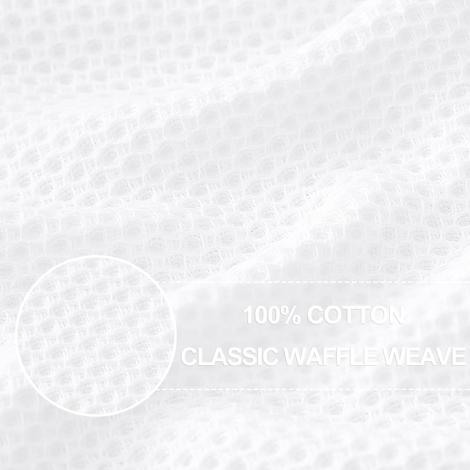 Homaxy 100% Cotton Waffle Weave Kitchen Dish Cloths, Ultra Soft Absorbent Quick Drying Dish Towels, 12 x 12 Inches, 18-Pack, White