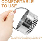 iNeibo Fluted Edge Biscuit Cutter Set - Round Circle Scone, Pastry, and Dough Cutters for Baking, Dumpling Skin, and Fondant