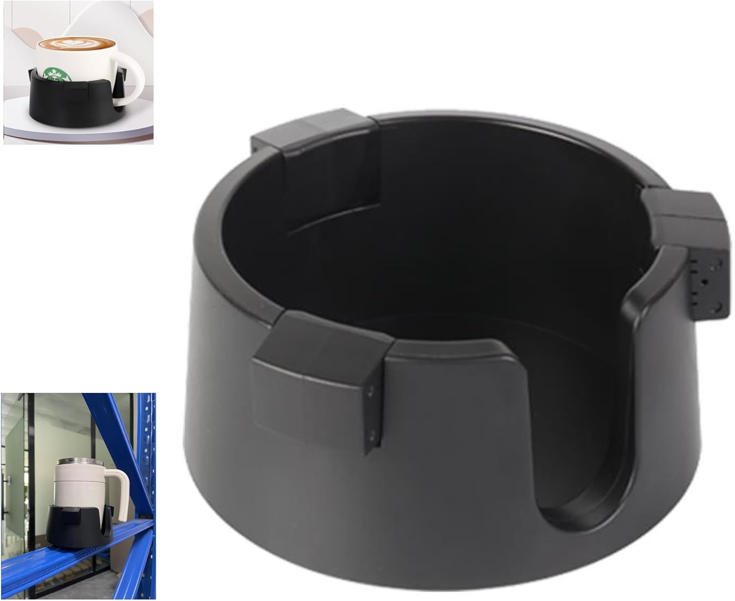 Horizontal Mounting Magnetic Cup Holder, Suitable for Tractor Lawn Mower Forklift Treadmill and Other Iron Products, Fits Mugs Cans Glass Bottles Thermos, Adjustable Anti-Spill Cup Holder, Black