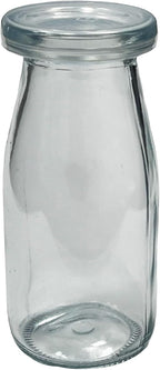 6.76 oz / 200ml Vintage Glass Bottle with Leakproof Clear Lid, Reusable & Eco-Friendly – Ideal for Milk, Juices, Smoothies, Infused Water, BPA-Free Glass Bottle (48-Pack)