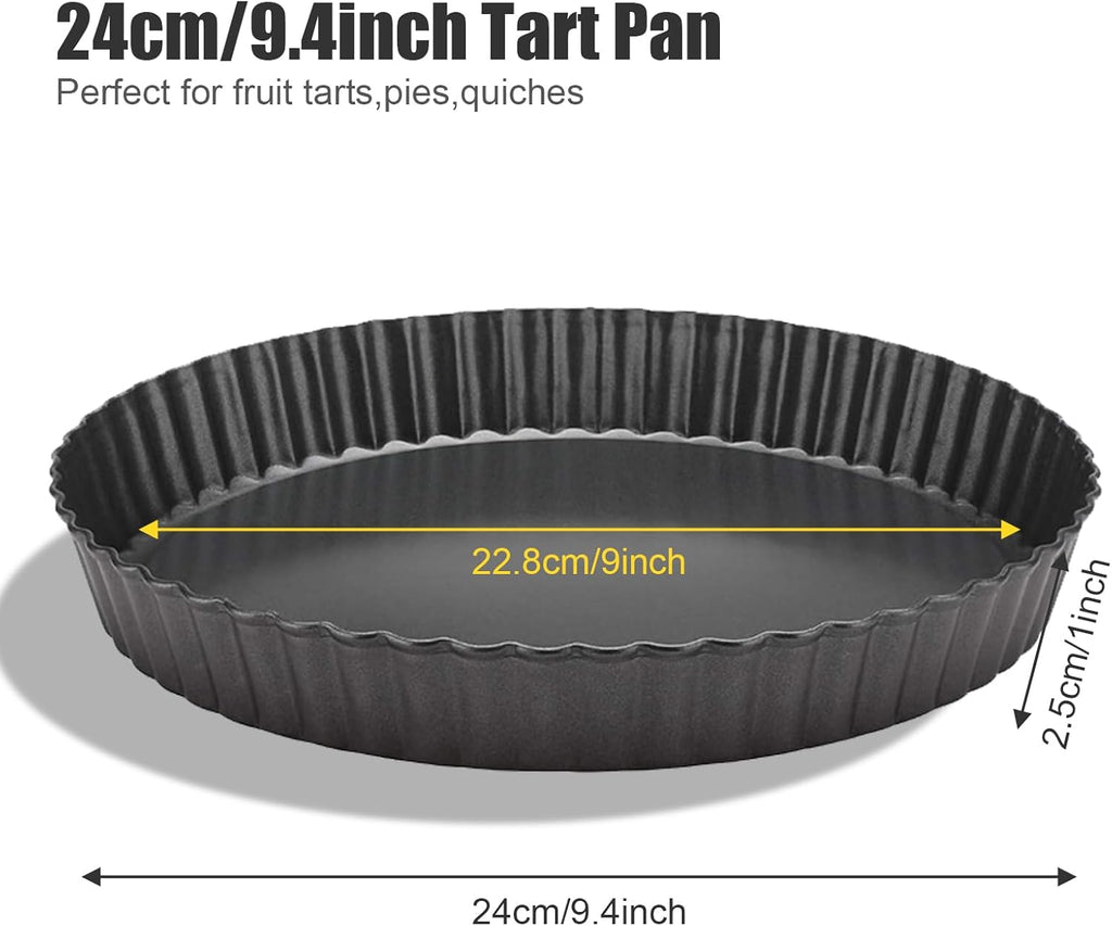 9 Inch Fluted Tart Pan Fruit Pie Pans With Removable Base Nonstick Coating Tarts Molds for Baking Supply For Pizza Tartlet Cake Quiche