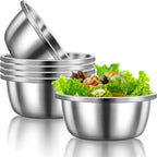 Stainless Steel Mixing Bowls, 6 Pack 2 Quart Stainless Steel Bowls Metal Mixing Bowls For Meal Prepping, Cooking, Baking