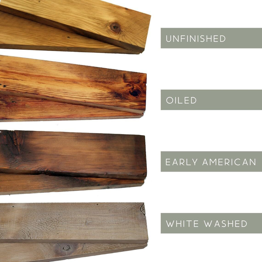 Modern Timber Craft Reclaimed Wood Floating Wall Shelf | Solid Rustic American Barnwood, Floating Shelf Brackets | 2.75" Thickness | 36" L x 5" D, Unfinished, Planed and Sanded, 2 Pack