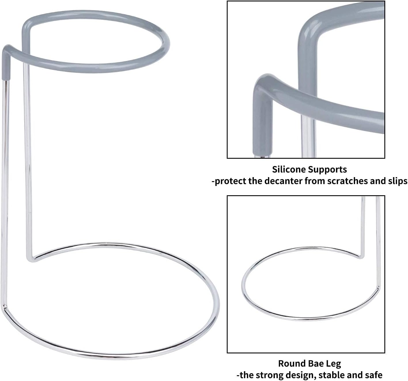 Wine Decanter Drying Stand with Rubber Coated Top to Prevent Scratches, Wine Decanter Drying Rack for Standard Large Wine Decanters, Decanter Cleaner Includes Cleaning Brush