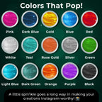 Bulk (20g) Green Luster Dust Edible Glitter for Cocktails, Premium Edible Metallic Dark Green Luster Dust for Drinks Cake Decorations Green Edible Glitter for Drinks Cupcakes Cookies Cakes Food Paint