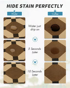 AMOAMI Coffee Mat Hide Stain Rubber Backed Absorbent Dish Drying Mat for Kitchen Counter - Fits Under Coffee Maker or Machine - PEANUT 12X19