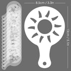 32 Pcs Coffee Decorating Stencils, SENHAI 2 Pack 32 Pcs Foam Latte Art Stencils Barista Template for Decorating Oatmeal Cupcake Cake Cappuccino Hot Chocolate for Adult Kids Children