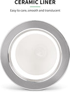 Ceramic Liner Yerba Mate Cup Argentina Gourd with Mate Bombilla Straw, Cleaning Brush (Black)