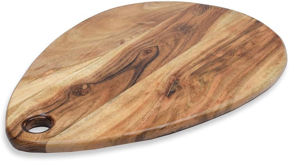 Premium Handcrafted Wood Cutting Board and Chopping Board for Meat, Cheese Board, Vegetables, Bread, and Charcuterie - Decorative Wooden Serving Board(15.5x11.0 Inch)