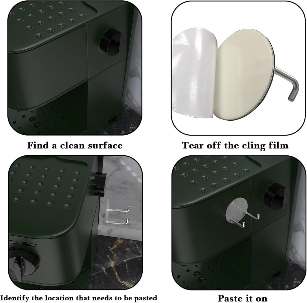 2 Pack Stainless Steel Espresso Portafilter Rack, Wall Mount Coffee Portafilter Holder for 51mm 53mm 58mm Portafilters (Silver)