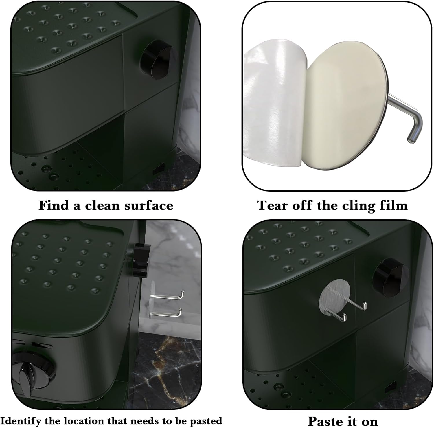 2 Pack Stainless Steel Espresso Portafilter Rack, Wall Mount Coffee Portafilter Holder for 51mm 53mm 58mm Portafilters (Silver)