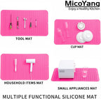Silicone Dish Drying Mat for Multiple Usage,Easy clean,Eco-friendly,Heat-resistant Silicone Mat for Kitchen Counter or Sink,Refrigerator or Drawer Liner Rose 4XL 32 inches x 18 inches
