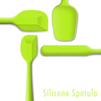 4 Piece Silicone Spatula Set, Flexible Heat Resistant Non-scratch Baking Cooking Rubber Spatulas with Stainless Steel Core, Green