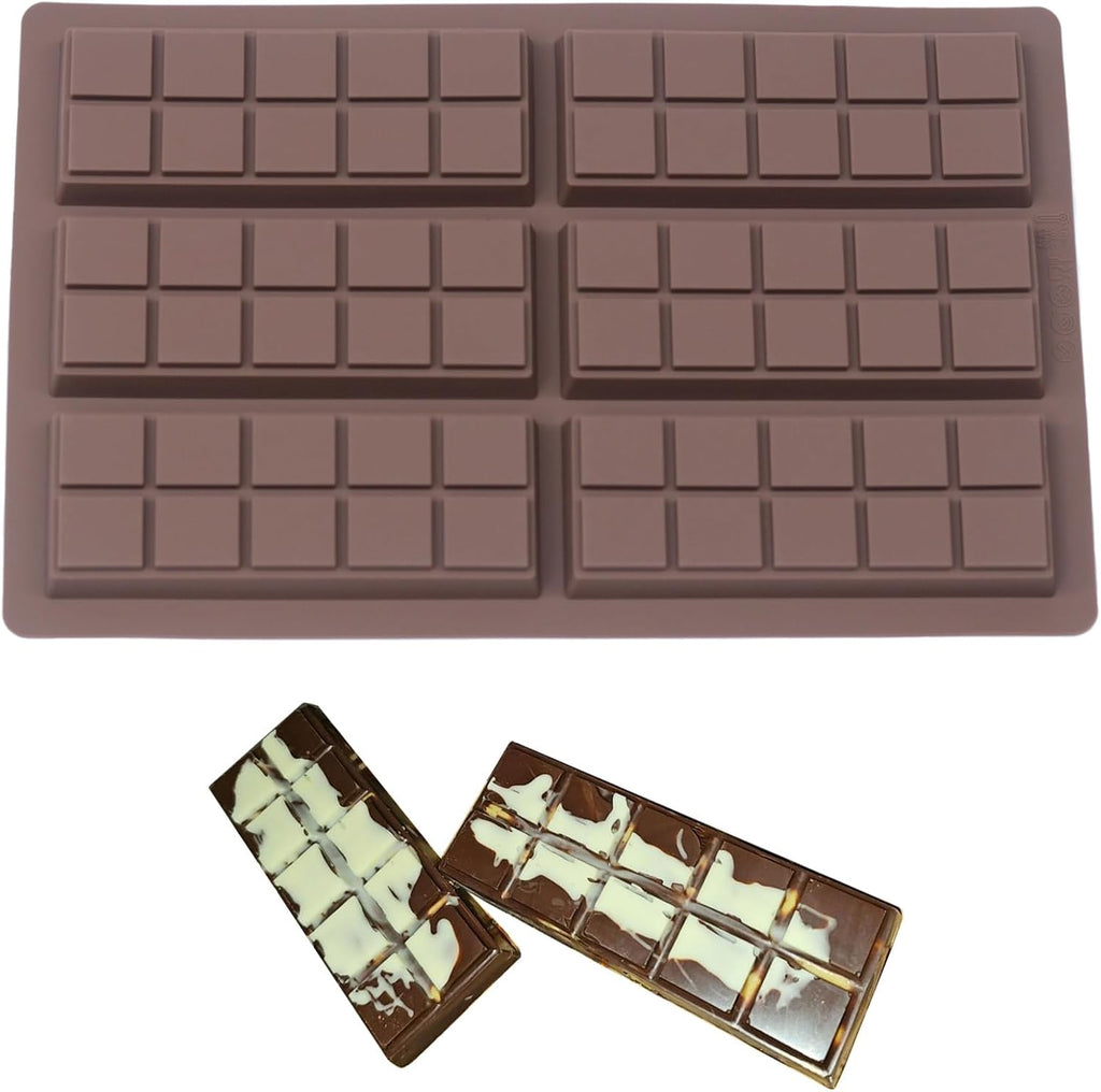Dubai Chocolate Mold-Non-Stick Chocolate Bar Mold, Food Grade Silicone Deep Mold for Chocolate Stuffed Bar,Candy, Snacks,DIY Treats & Homemade Gifts (10 Snap)
