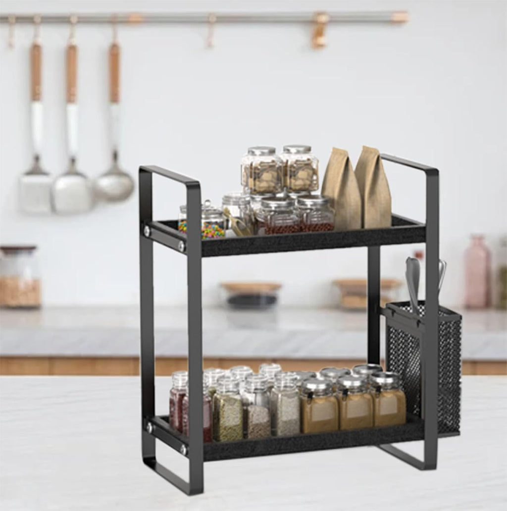 Bathroom Counter Organizer, Wood Vanity Trays with Basket, Skincare Countertop Organizers, Large Capacity Makeup and Perfume Organizer