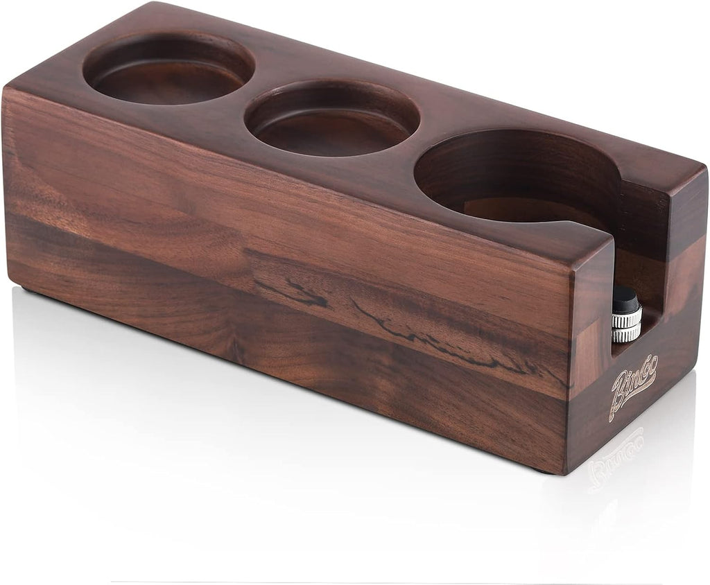 Bincoo Anti-Slip Tamper Holder Station-Wooden Tamper Holder Station for 51-53mm Portafilters,Tamper and Distributor (Walnut)