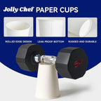 JOLLY CHEF 200 Count 12 oz Coffee Cups, Leak-Proof White Paper Cups for Coffee, Water, Juice, or Tea, Suitable for Party, Picnic, Travel, and Events