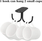 Mocoum Under Cabinet Mug Hooks, Rustic Mug Organizer Rack Coffee Cup Holder Mug Rack Under Shelf Hanging Hooks Rack for Mugs, Coffee Cups and Kitchen Utensils Display (Black, 6)