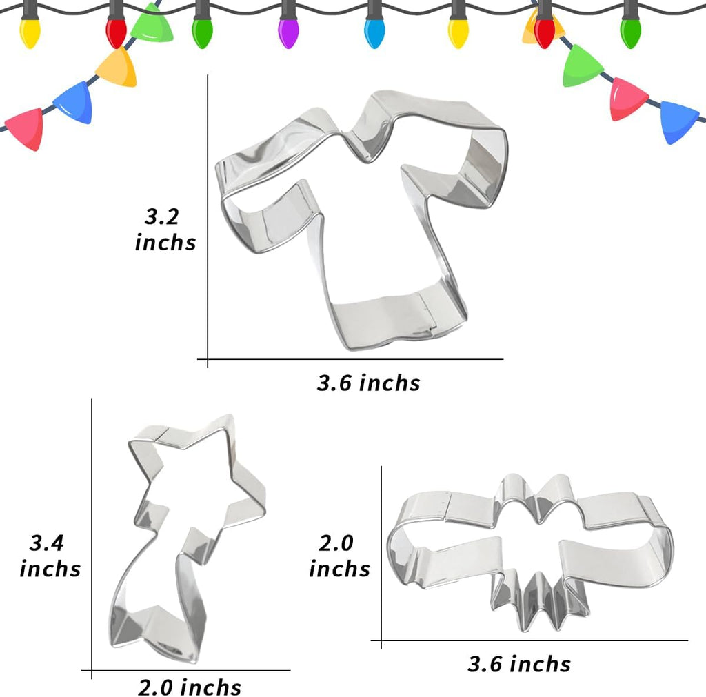 Graduation Cookie Cutters 6Pcs, Cap Gown Diploma Frame Medallion Shapes Cookie Cutter Mold, 304 Stainless Steel Biscuit Dough Fondant Cutters for Celebration Kitchen Baking