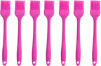 Silicone brush, Oil Brush for BBQ Kitchen Cooking Baking and Grilling (7 PCS,Rose red)